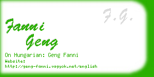 fanni geng business card